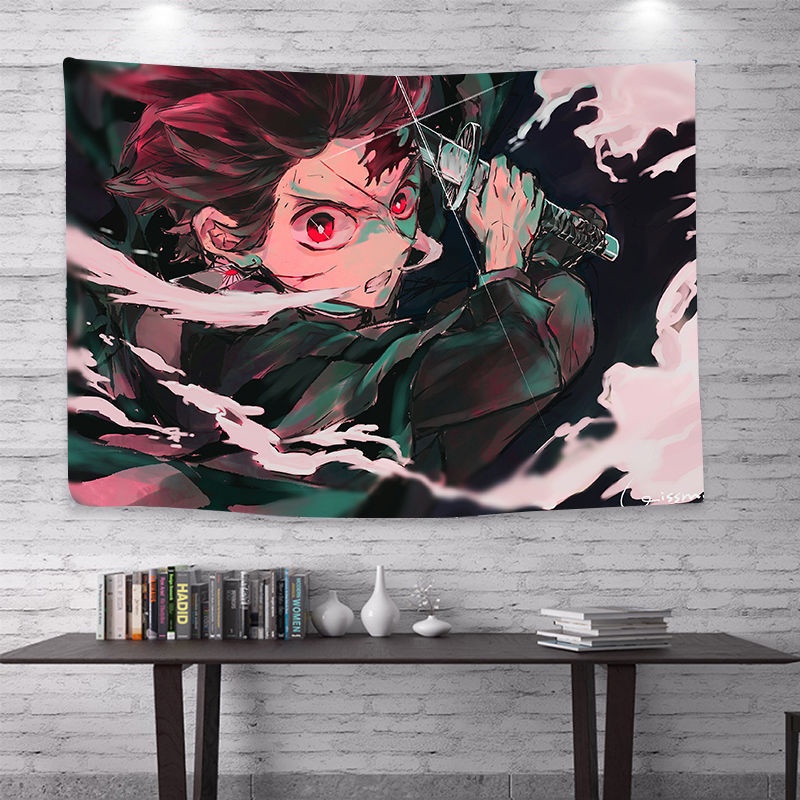 Tấm Vải Treo Tường Trang Trí In Hình Nhân Vật Kamado Tanjirou Trong Demon Slayer