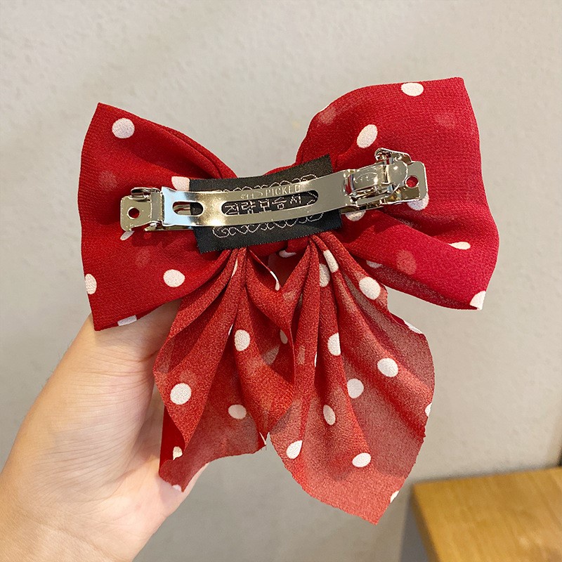 Kẹp Tóc Nơ Vải Họa Tiết Đa Dạng Thời Trang Cho Nữ