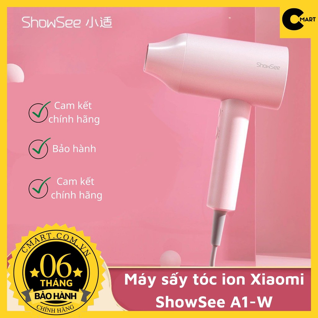 Máy sấy tóc XIAOMI SHOWSEE Màu Hồng A1-W 1800W [CMART GIA DỤNG TIỆN ÍCH]