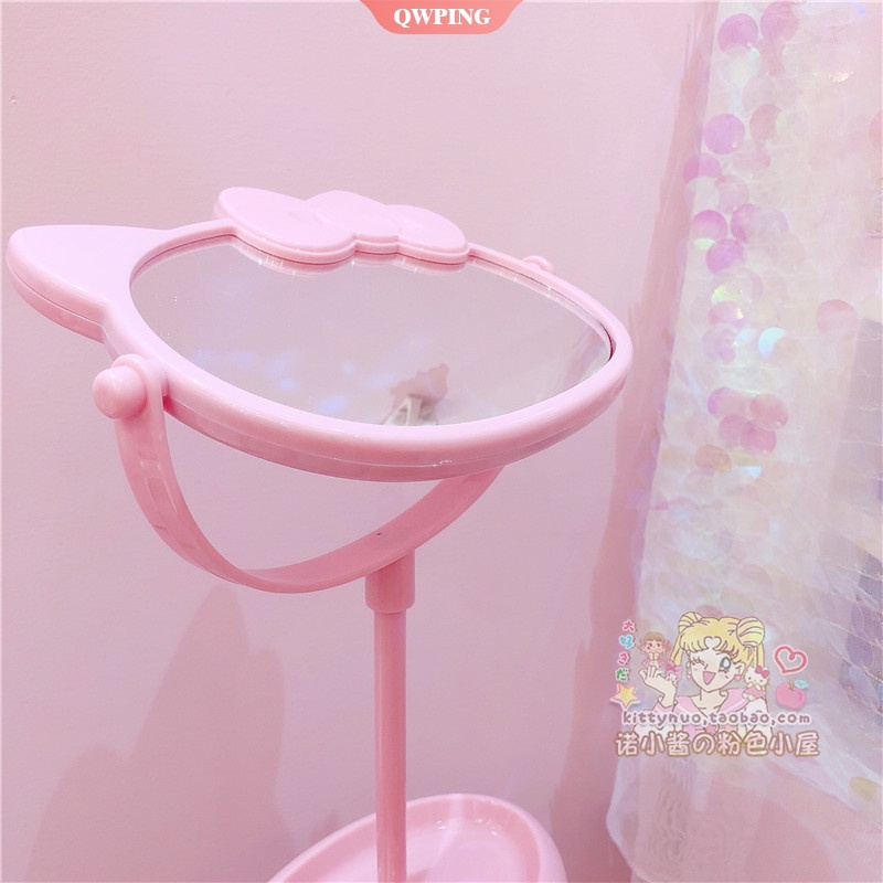 1 Gương Trang Điểm Để Bàn Hình Hello Kitty Màu Hồng Dễ Thương Cho Bé Gái