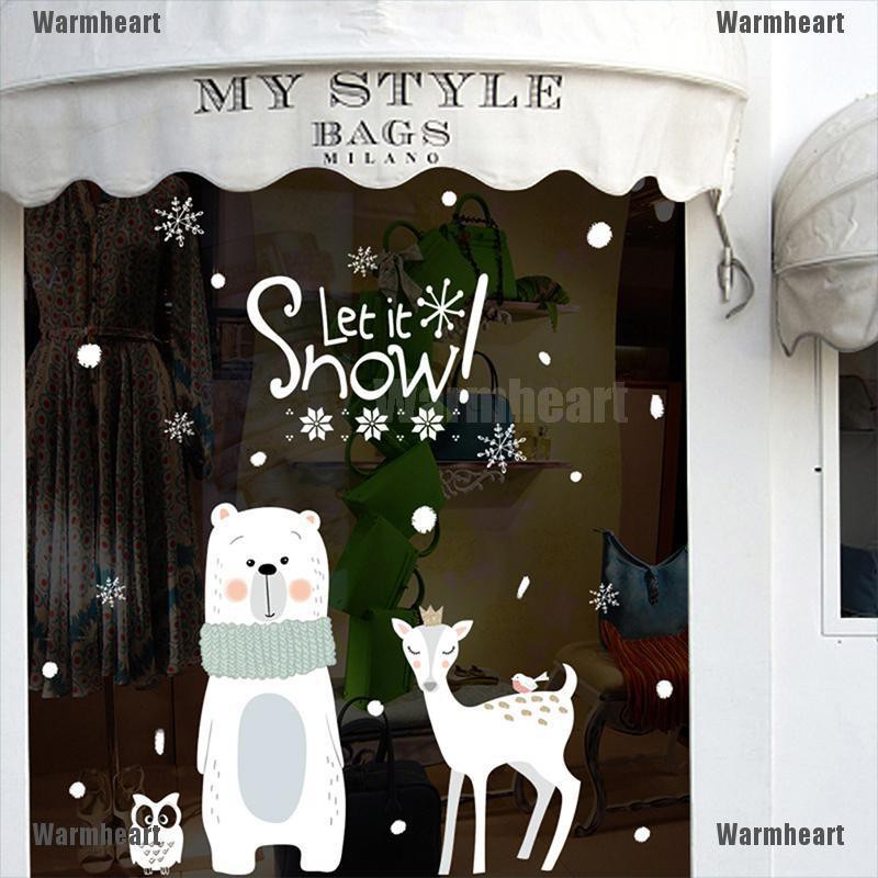 Warmheart Christmas Window Sticker Mall Decoration Xmas Snow Glass Ornament New Year Gift