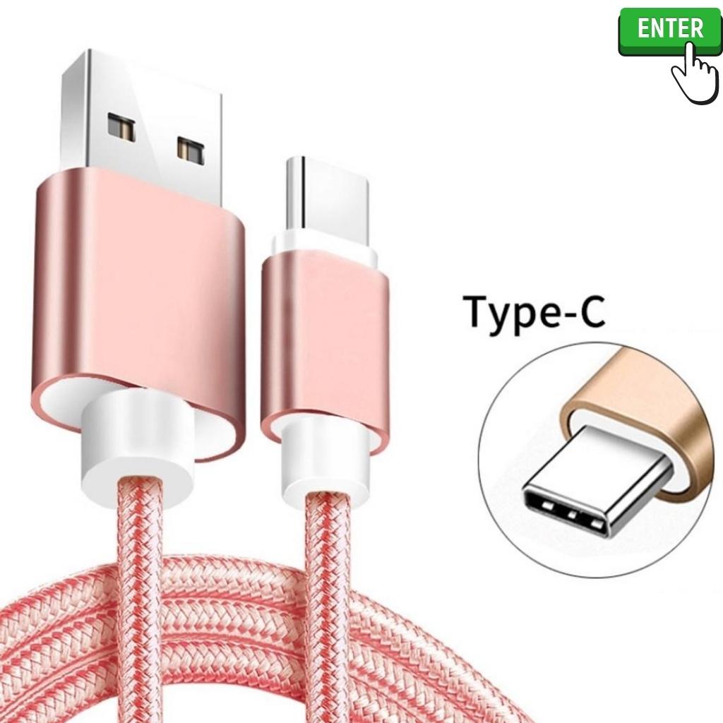 Dây sạc type c, Cáp sạc type c, Sạc nhanh 3A thiết kế bện dù dài 1 mét và 3 mét cho điện thoại androi, samsung, xiaomi