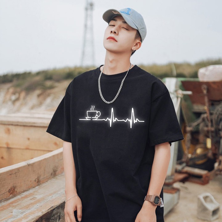 Áo thun nam nữ tay lỡ form rộng PHẢN QUANG COFFE dáng unisex xuông tee phông oversize basic màu đen