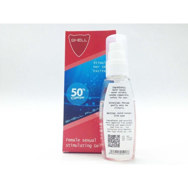 Gel bôi trơn Shell Pleasure 60G, gel bôi trơn tăng khoái cảm kích thích cho nữ - Exper