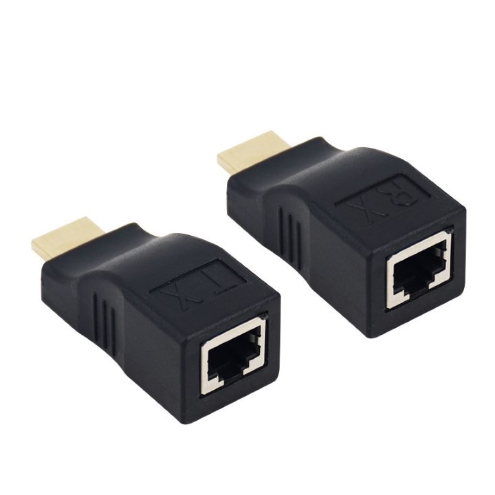 Đầu Chuyển Đổi Hdmi Extender To Lan 30M Cat-5E/6 Cable (Hộp Xanh)