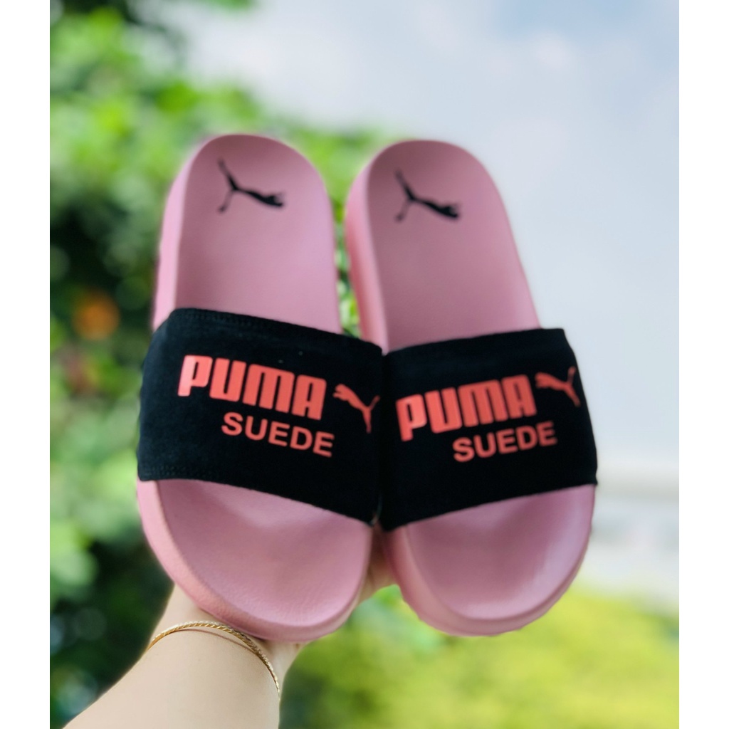 Dép 𝐏𝐔𝐌𝐀 ❤️FREESHIP + Hộp❤️ dép unisex 𝐌𝐋𝐁 quai ngang bóng chày thể thao nam nữ in PUMA da lộn, đế IP cực bền nhiều mẫu