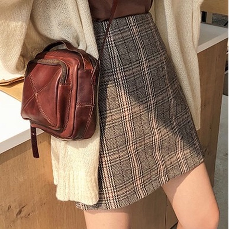 GENAISHA Chân Váy Kaki Chữ A Lưng Cao Plus Size Thời Trang Cho Nữ Sinh