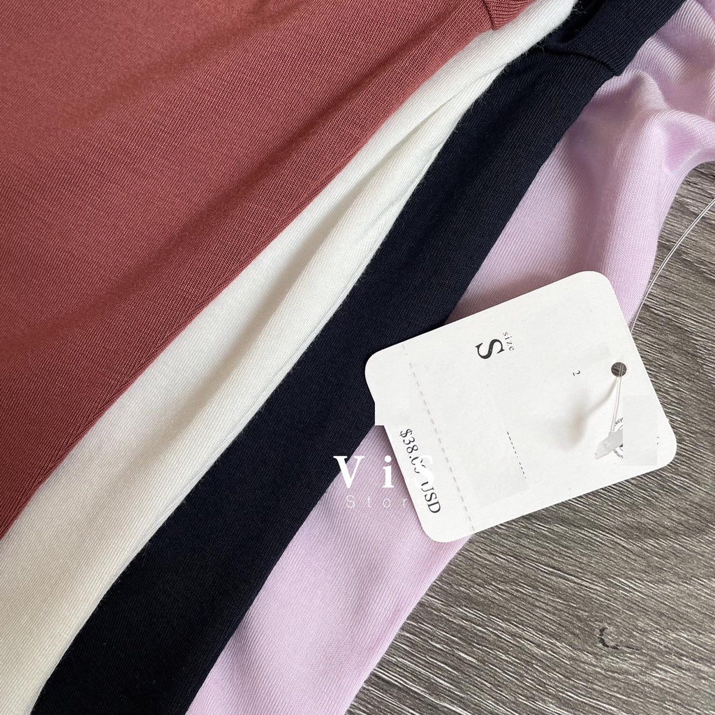 Áo thun gân nữ tay dài ôm body