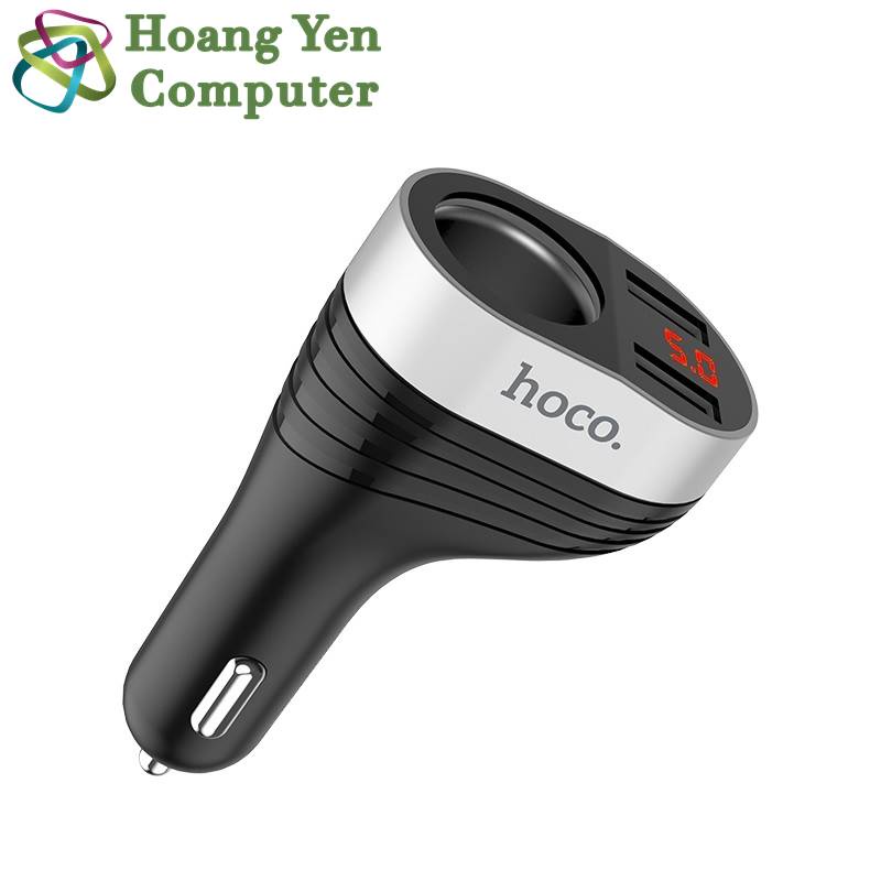 Cốc Sạc Xe Hơi Hoco Z29 1 Cổng Tẩu Sạc, 2 Cổng Sạc USB - BH 1 Năm - Hoàng Yến Computer