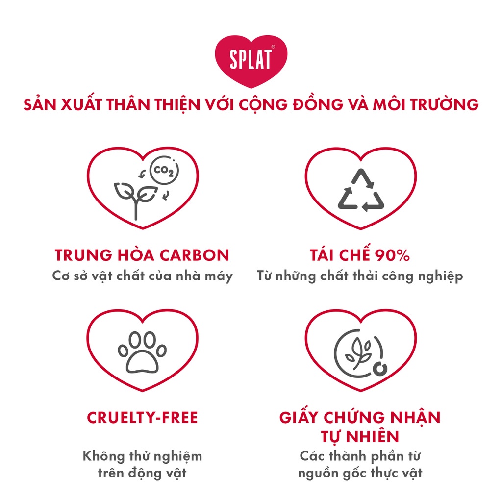 Kem đánh răng trắng răng, thơm miệng SPLAT Extreme White làm sáng men răng, ngừa sâu răng, chiết xuất thiên nhiên 75ml