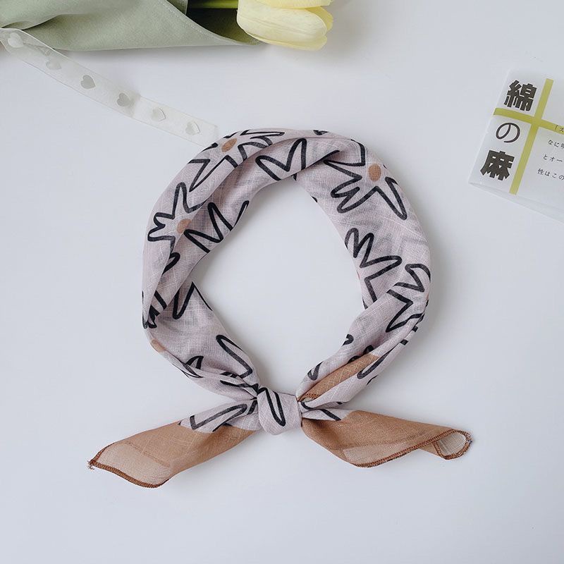 Bán Chạy!F &amp; X Khăn Quàng Cổ Nhỏ Bằng Lụa Cotton Lanh Hình Vuông Họa Tiết Hoa Phong Cách Phương Tây Thời Trang Xuân Hè Dành Cho Bạn Nữ