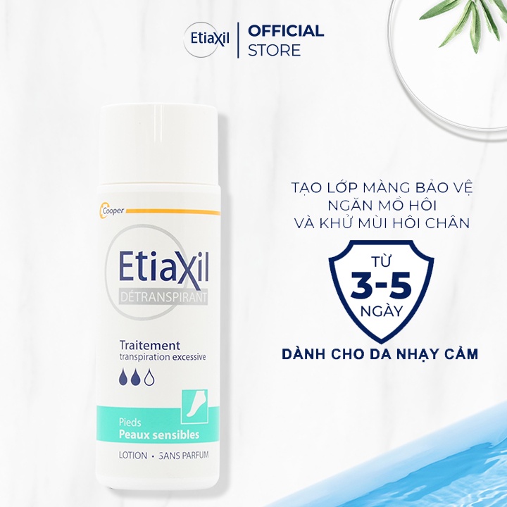 Lotion Etiaxil khử mùi và ngăn mồ hôi chân dành cho da nhạy cảm 100ml [date: T03.2023]