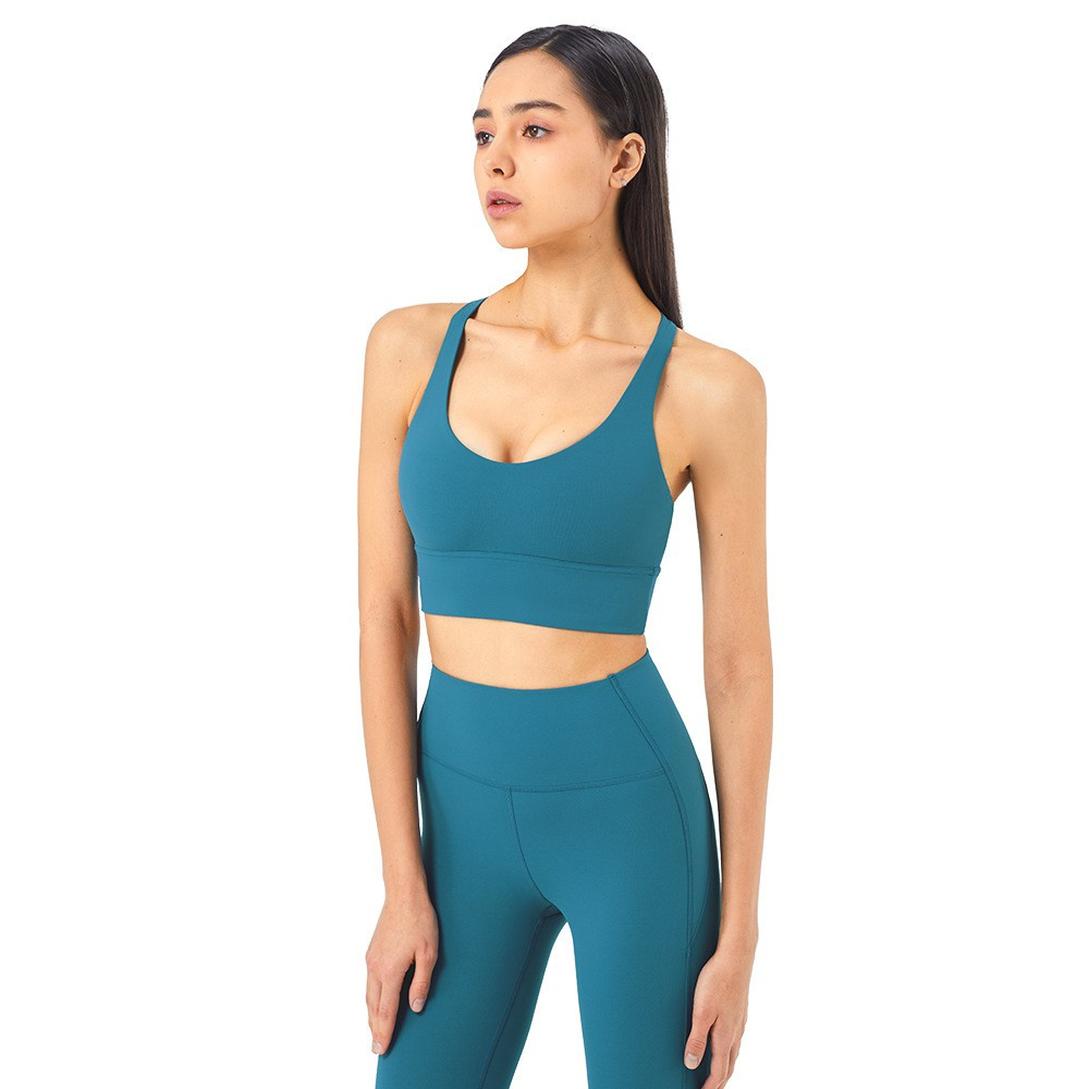 Áo bra thể thao Hoppe Fumeng WX128 phối dây đan chéo lưng cá tính cho nữ