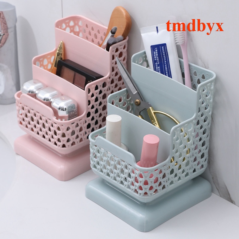 Giá Đỡ Bút Bằng Nhựa Giả Mây Đục Lỗ Đa Năng Để Bàn