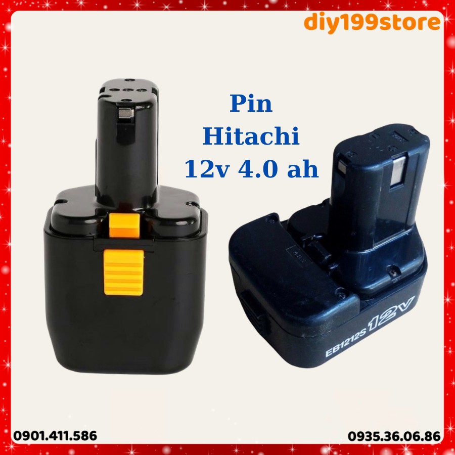 Pin Hitachi 12V li-ion 4AH Cell Mới, Mạch sạc adapter