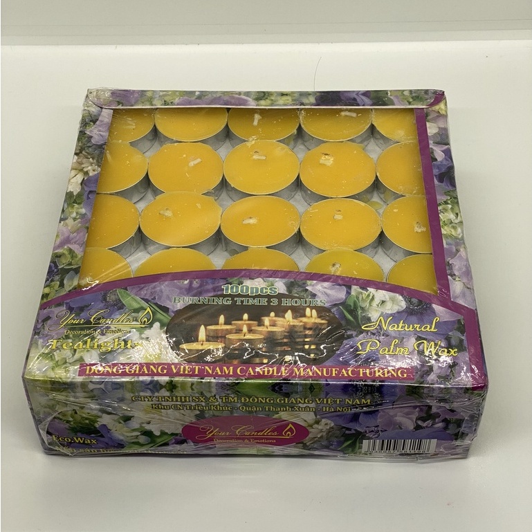 Nến bơ sạch tealight 100 viên cháy 3-4h
