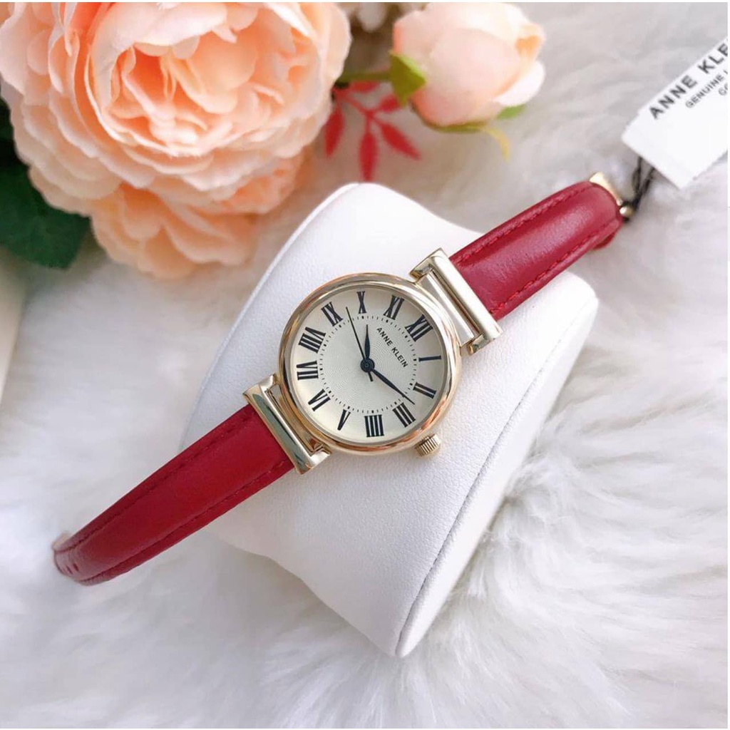 Đồng hồ nữ ANNE KLEIN AK 2246CRRD DÂY DA ĐỎ MẶT 30MM