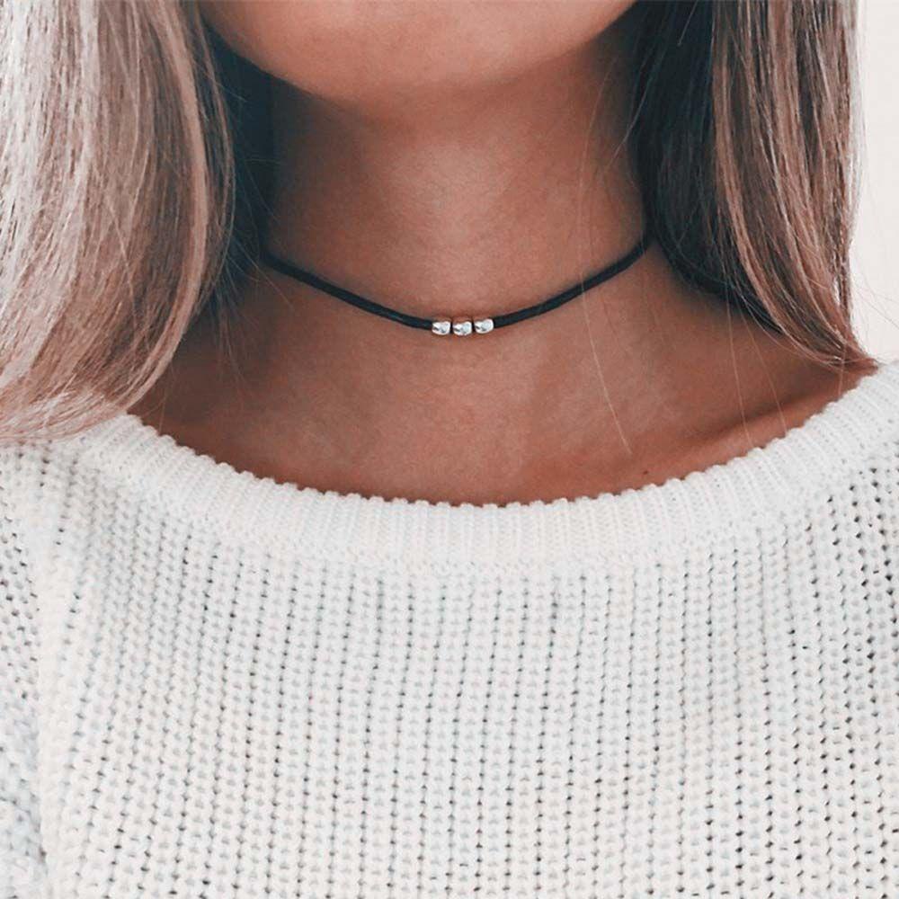 Vòng Cổ Choker Da Pu Màu Đen Phong Cách Gothic Thời Trang Cho Nữ