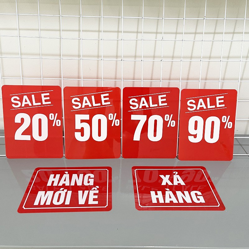 Kẹp bảng sale, biển giảm giá, hàng mới về..