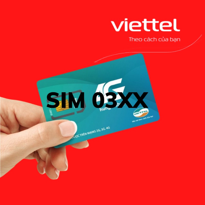 Sim 4G Viettel nguyên kít đầu 03x chọn số. Tặng que chọc sim