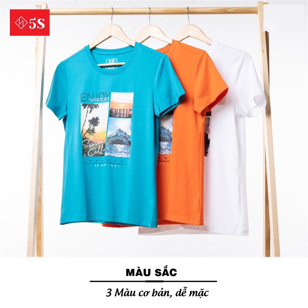Áo Thun Nam Tay Ngắn Cổ Tròn 5S In Hình (2 mẫu), Chất Cotton Mềm Mịn, Thấm Hút Mồ Hôi, Co Giãn Cực Tốt. | BigBuy360 - bigbuy360.vn