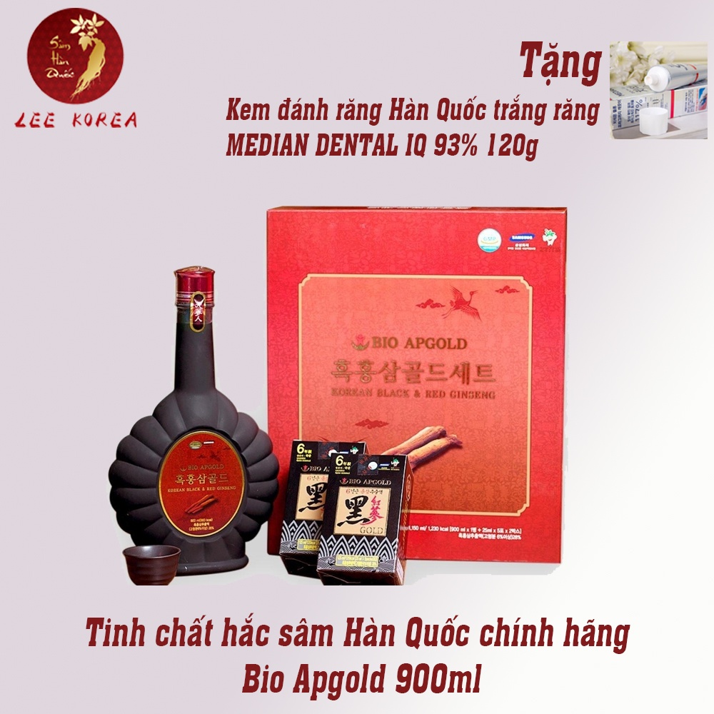 Tinh chất hắc sâm Hàn Quốc chính hãng Bio Apgold 900ml tặng kem đánh răng Median 93% Hàn Quốc