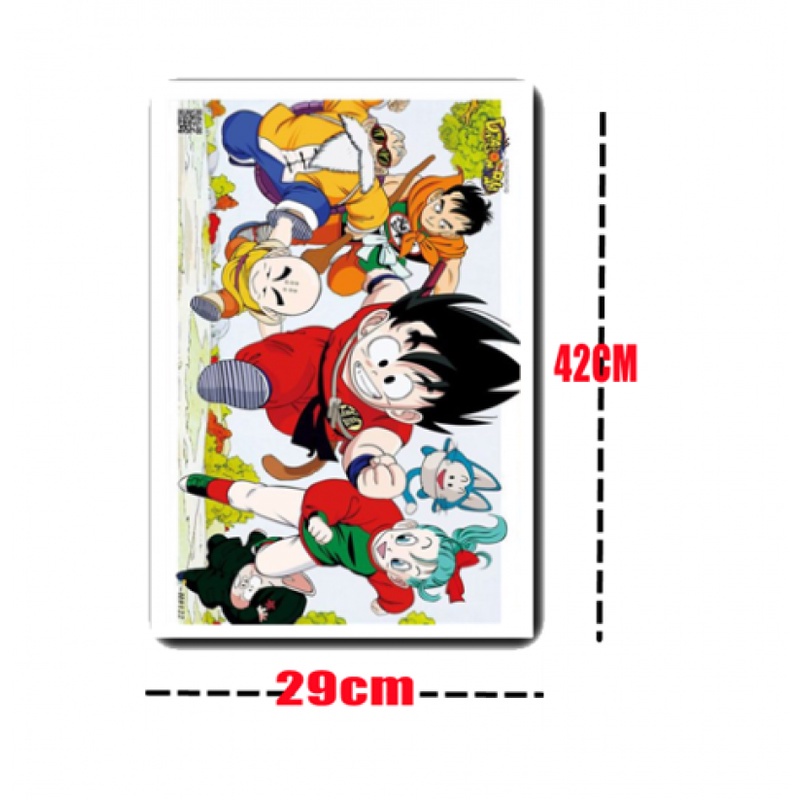 1 Set 8 Tấm Áp Phích Dán Tường Dập Nổi Hình Nhân Vật Anime dragon ball HD Dùng Trang Trí