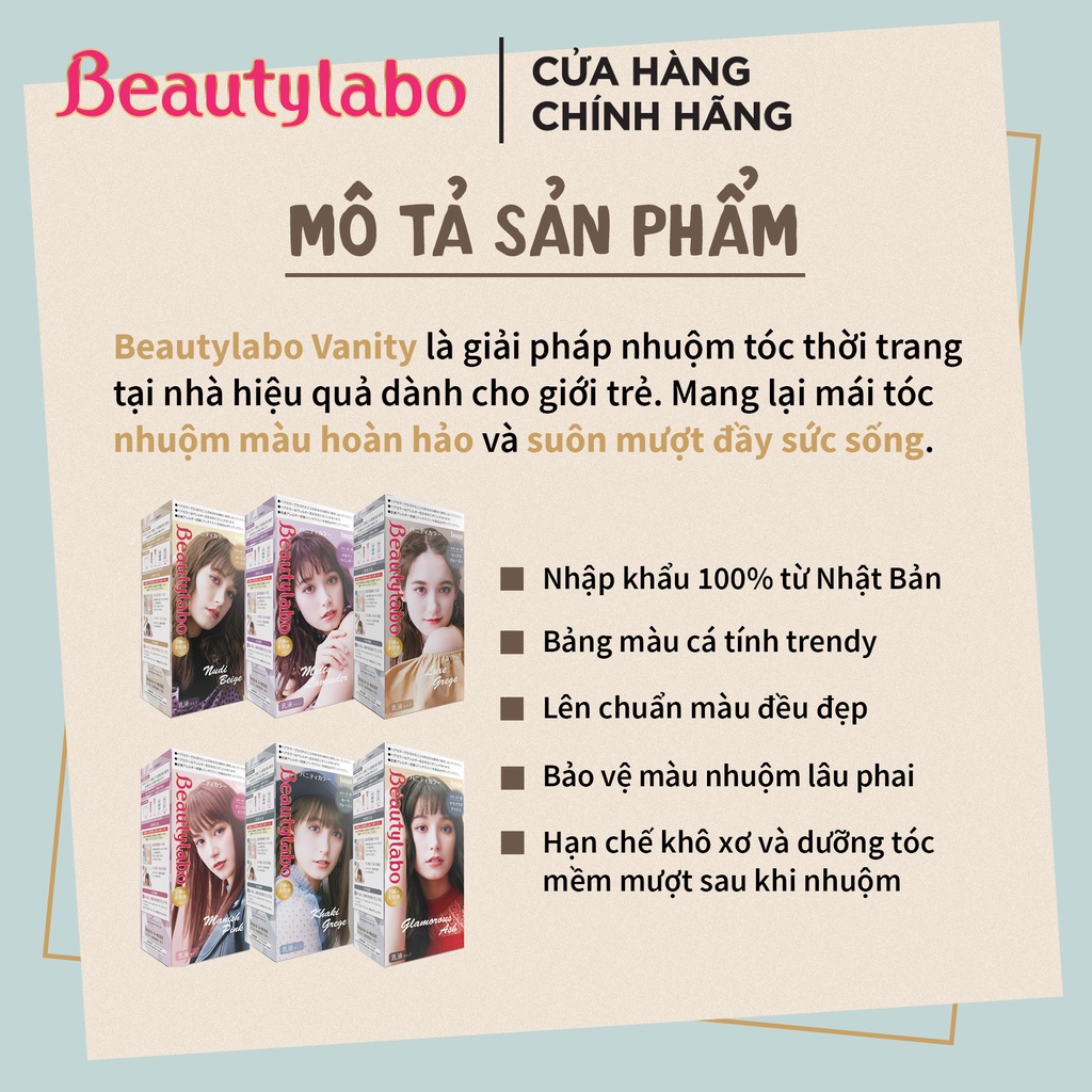 Combo 2 hộp Kem Nhuộm Tóc Thời Trang Beautylabo Vanity 80ml