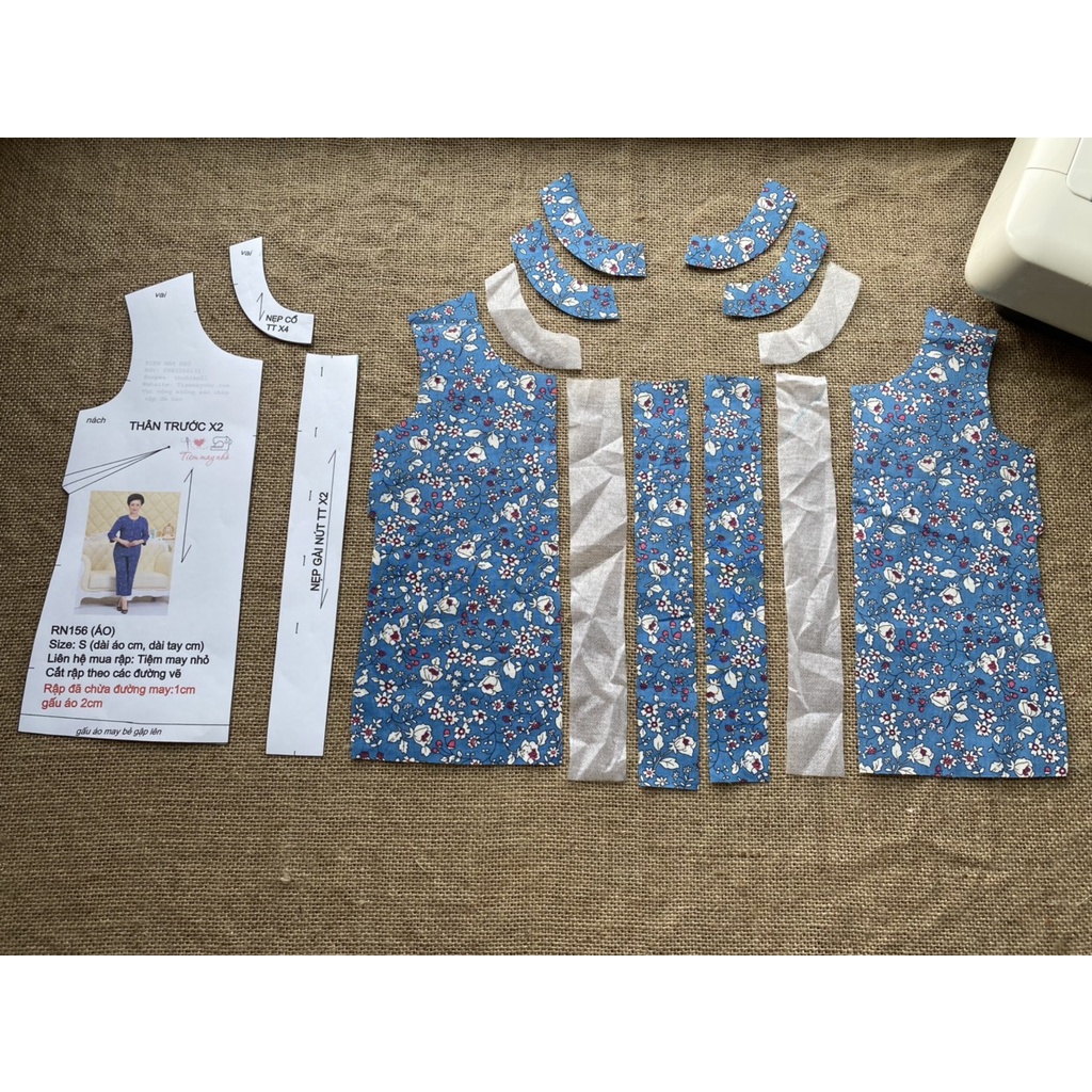 RN156_rập giấy may bộ đồ trung niên