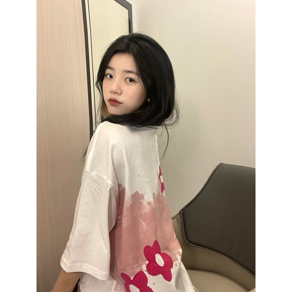 Xiaozhainv Áo thun tay ngắn cổ tròn in họa tiết thời trang cho nữ | BigBuy360 - bigbuy360.vn