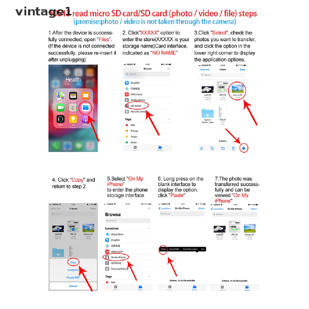 Đầu đọc thẻ nhớ OTG cho máy ảnh thẻ SD TF 1
