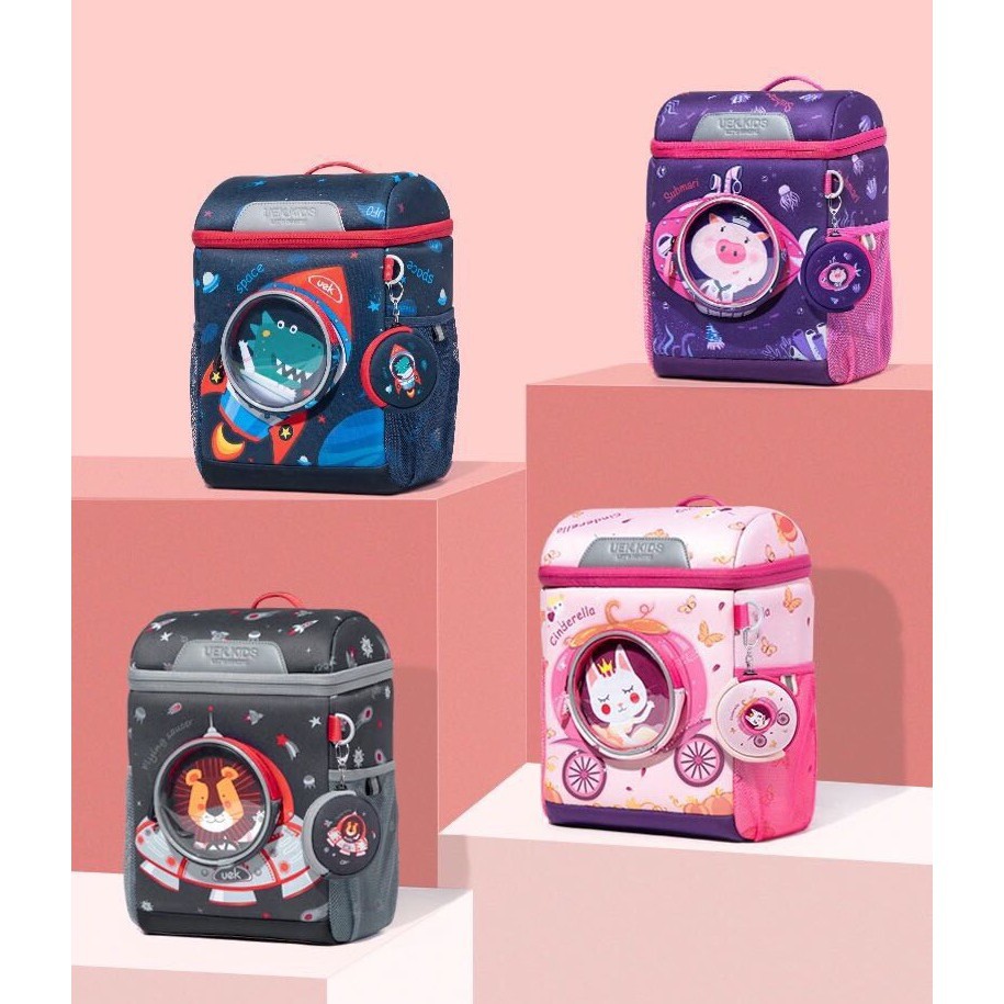 Balo UEK siêu nhẹ chống nước chống gù lưng cho bé Hibaby