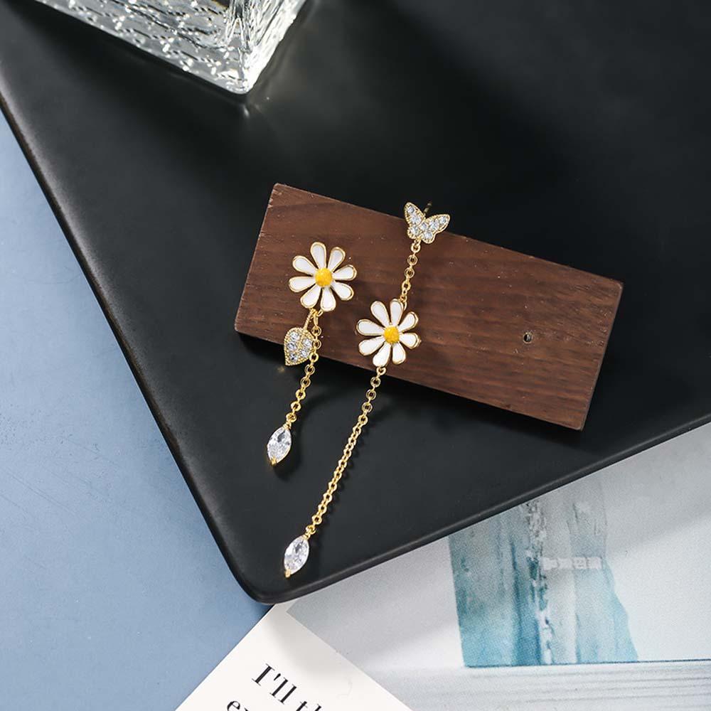 Bông Tai Dáng Dài Hình Hoa Cúc Xinh Xắn Cho Nữ