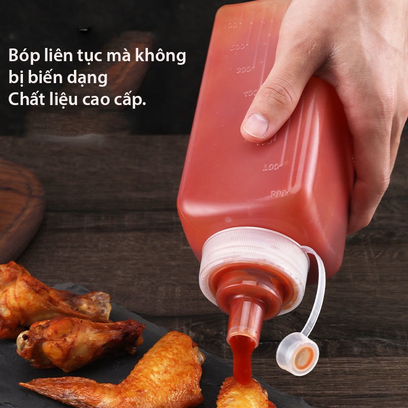 Chai bóp nước sốt thực phẩm cấp nhà bếp, chai gia vị cà chua sốt - HVL TEA