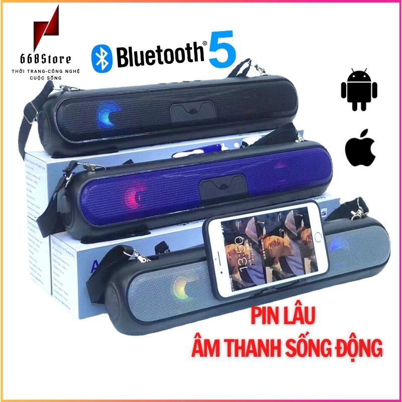 Loa Bluetooth A28, âm bass cực mạnh, có led màu,usb và khe cắm thẻ nhớ, bảo hành 12 tháng