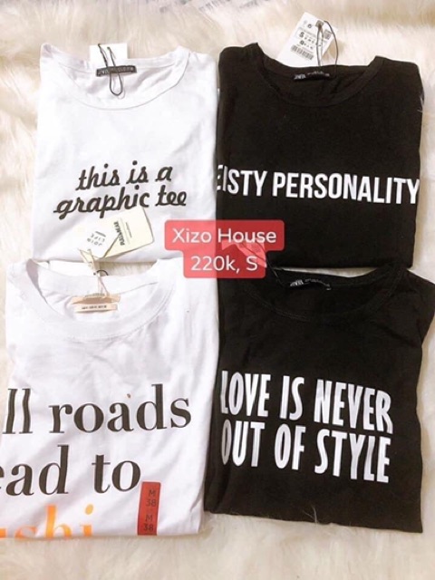 SẴN! Áo phông hoạ tiết auth Zara, Pull&Bear