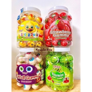 Kẹo dẻo có nhân hình con mắt/dưa hấu/trái dâu/con vịt/kẹo mông,..