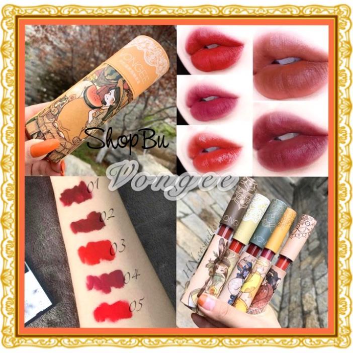 [ Chính hãng nội địa Trung ] ỐNG SET 5 cây son kem 5 màu siêu lì &amp; đẹp Vongee cổ trang 💄