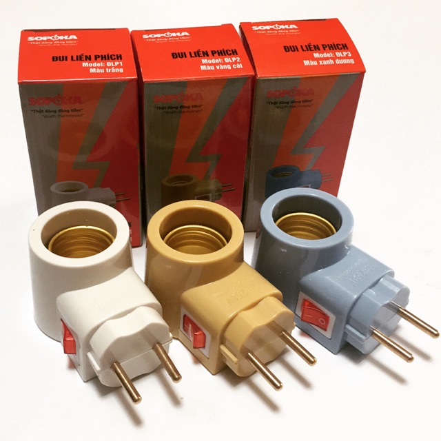 Đui đèn liền phích cắm có công tắc Sopoka dành cho bóng 0,5W -50w