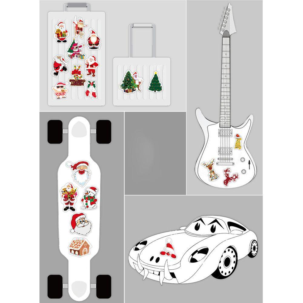 BORAG Miếng Dán Trang Trí Giáng Sinh Chống Nước Hình Ông Già Noel Tuần Lộc Hoạt Hình