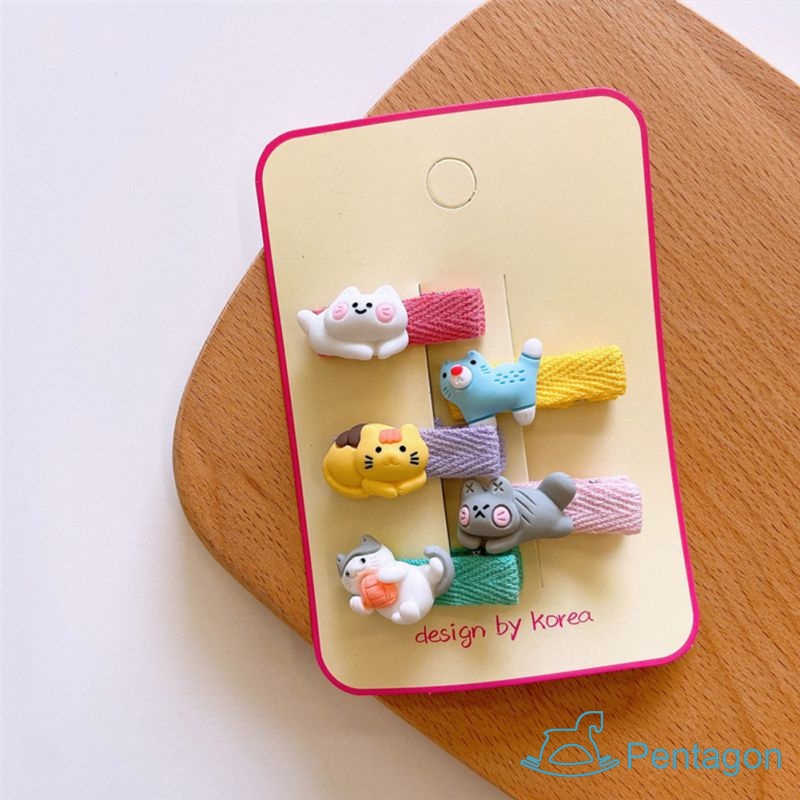 Set 5 Kẹp Tóc Hình Động Vật Dễ Thương Cho Bé Gái
