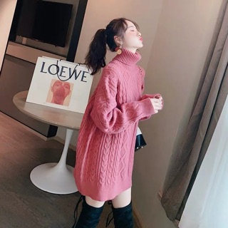 Áo len cổ lọ dáng dấu quần