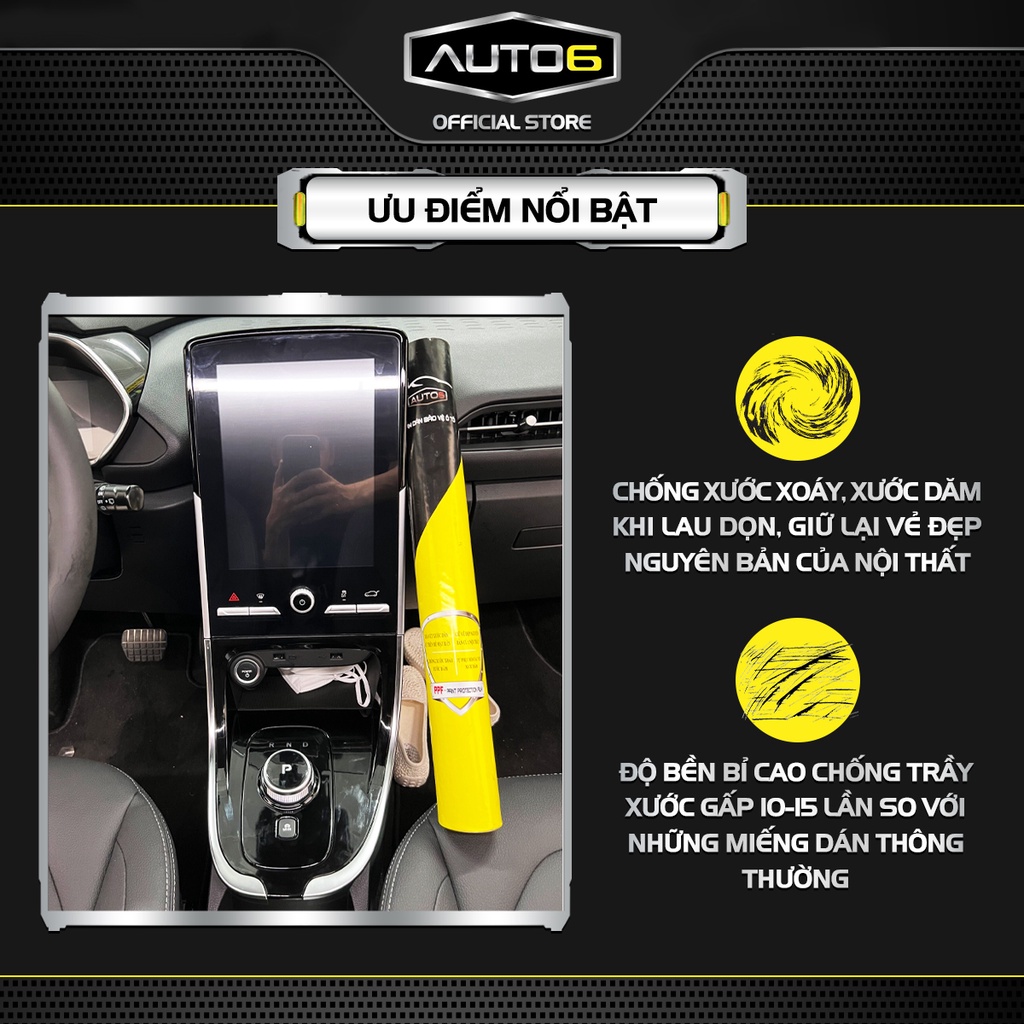Bộ 4 chi tiết Film PPF trong suốt dán xe VFe34 chống xước bảo vệ nội thất ô tô - AUTO6