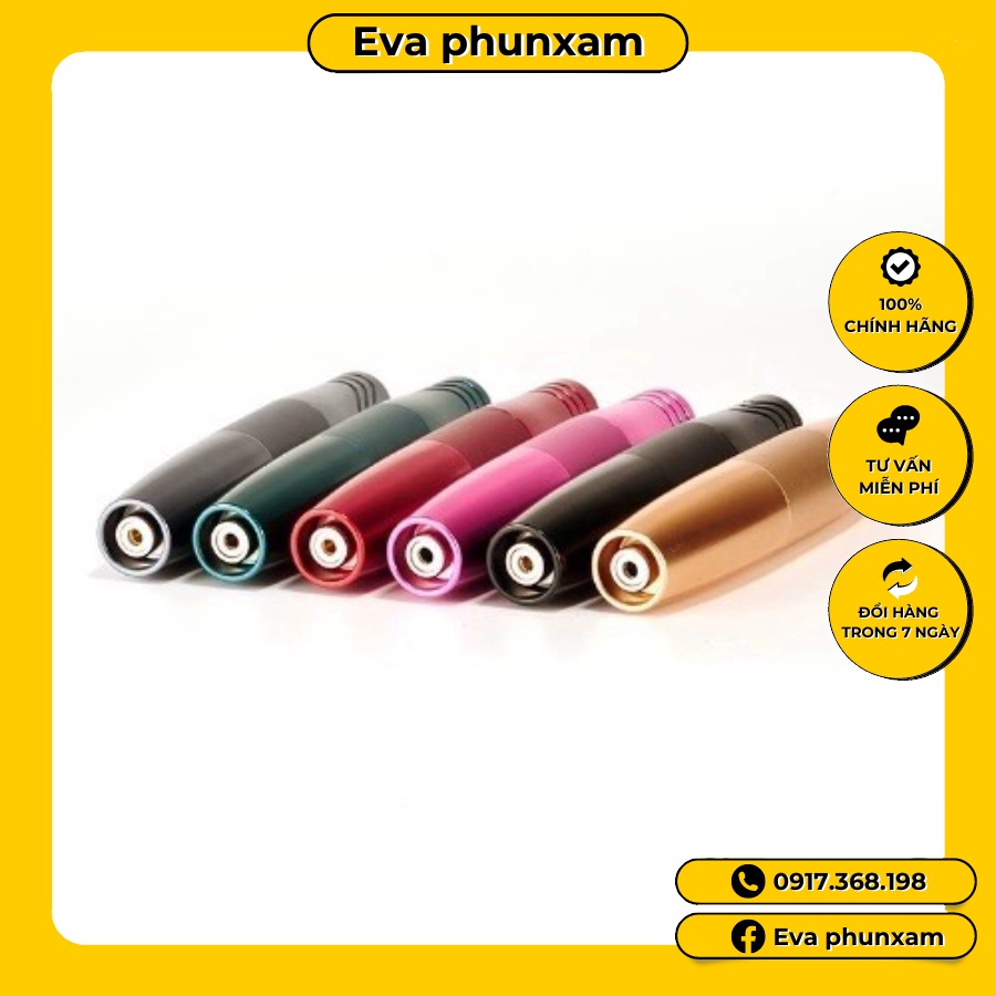 Máy Pen mini 5.0 plus hai đầu phun môi mày mí đi tatto bong đậm kèm nguồn led 7 màu không dùng bàn đạp