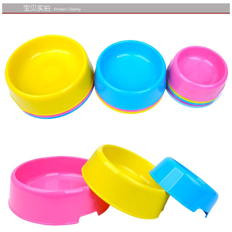 [HỎA TỐC HCM] BÁT ĂN ĐƠN CHO CHÓ MÈO - CHẤT LIỆU NHỰA TIỆN DỤNG DỄ LAU CHÙI - 3 SIZE - MÀU NGẪU NHIÊN