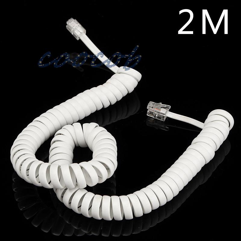 Dây cáp điện thoại bàn RJ10 2m dạng xoắn lò xo