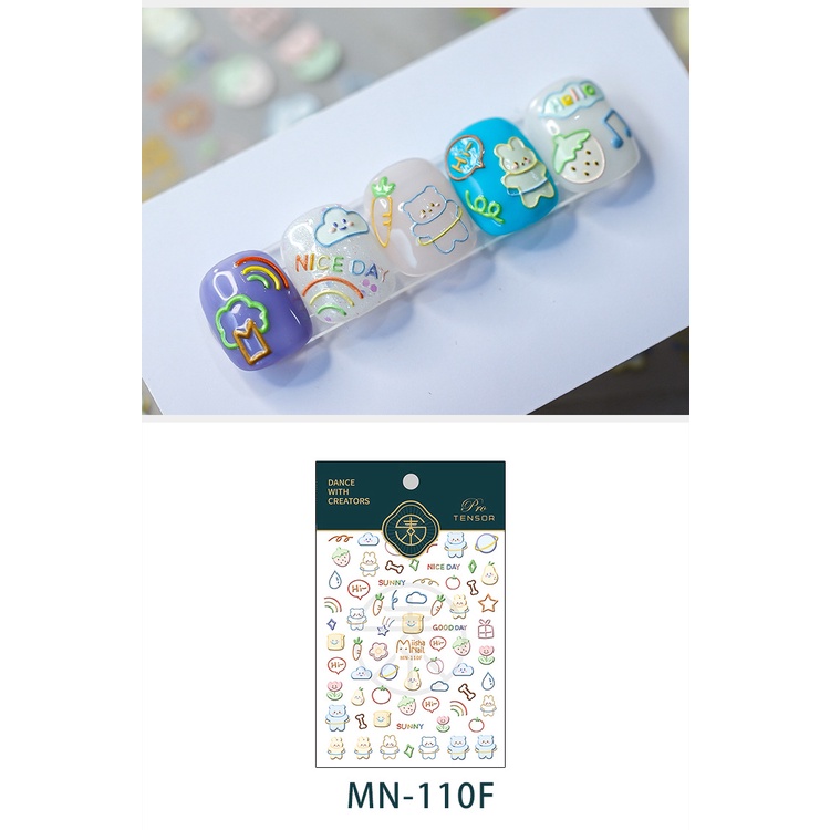 Miếng Dán Trang Trí Móng Tay Họa Tiết Dập Nổi