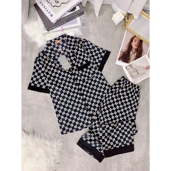 Bộ Lụa quần dài áo cộc SAM Pyjama Luxury mềm mịn thoáng mát đồ ngủ dễ chịu