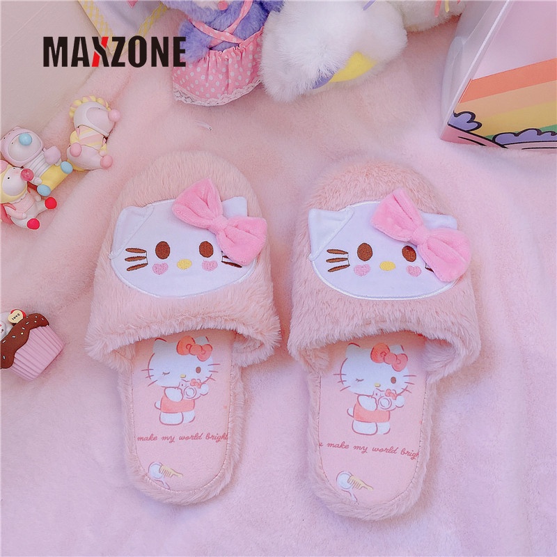 Dép Đi Trong Nhà Mềm Mại Chống Trượt Giữ Ấm Mùa Đông Hình Cinnamoroll My Melody Kuromi Purin KT Dễ Thương Cho Trẻ