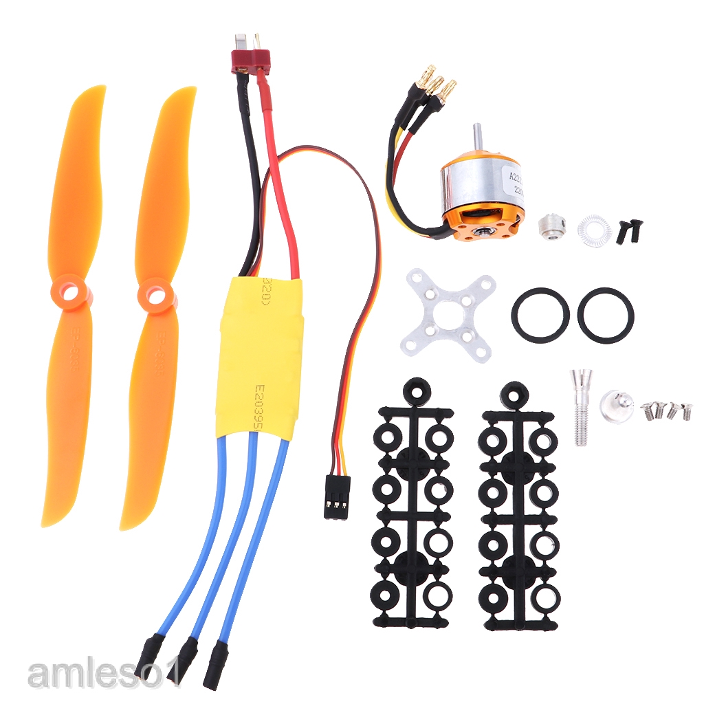 Động cơ không chổi than RC 2200KV 2212-6+30A ESC + Cánh quạt cho máy bay điều khiển